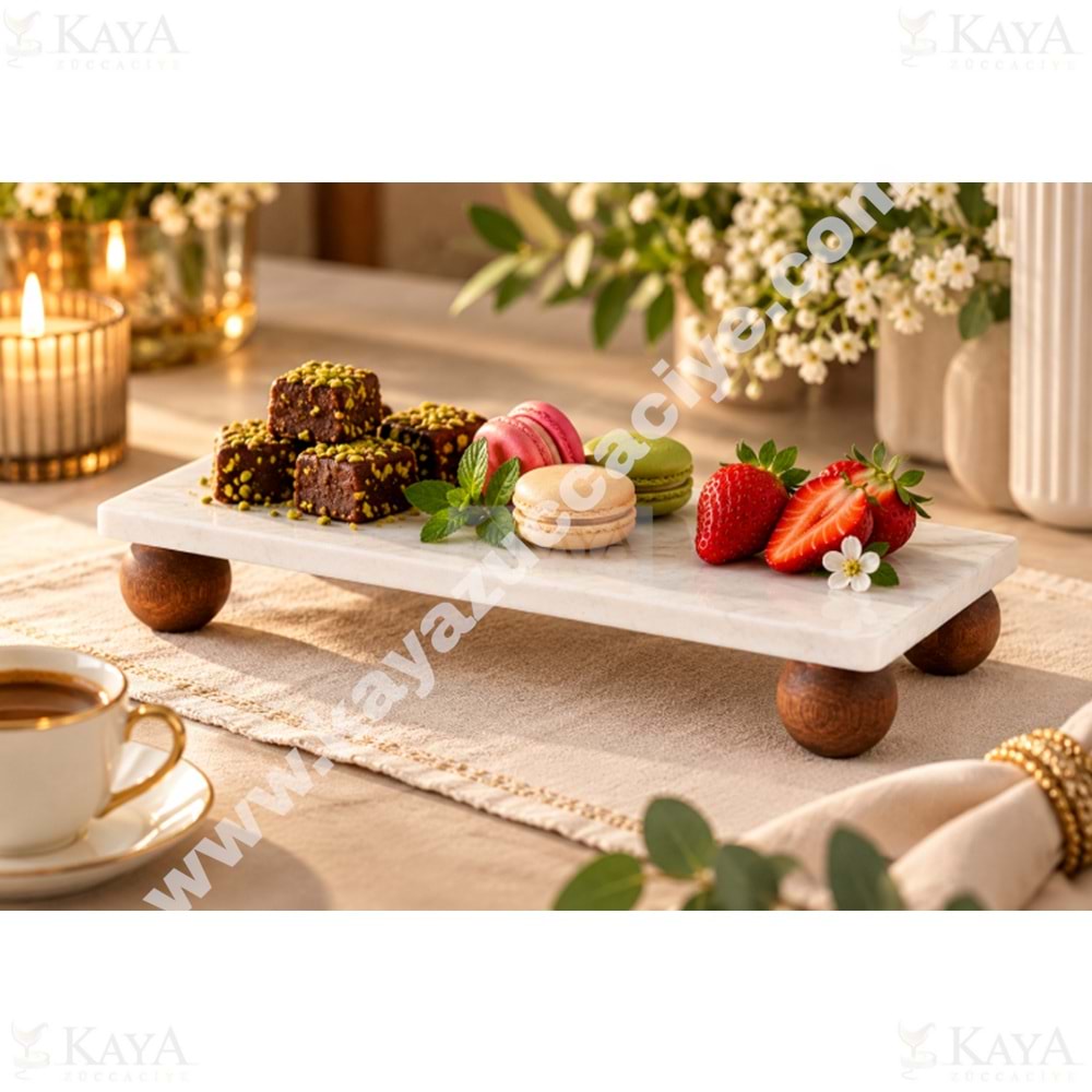 ADEN MERMER SUNUMLUK DİKDÖRTGEN TOP AYAKLI 30x15 CM 1*10