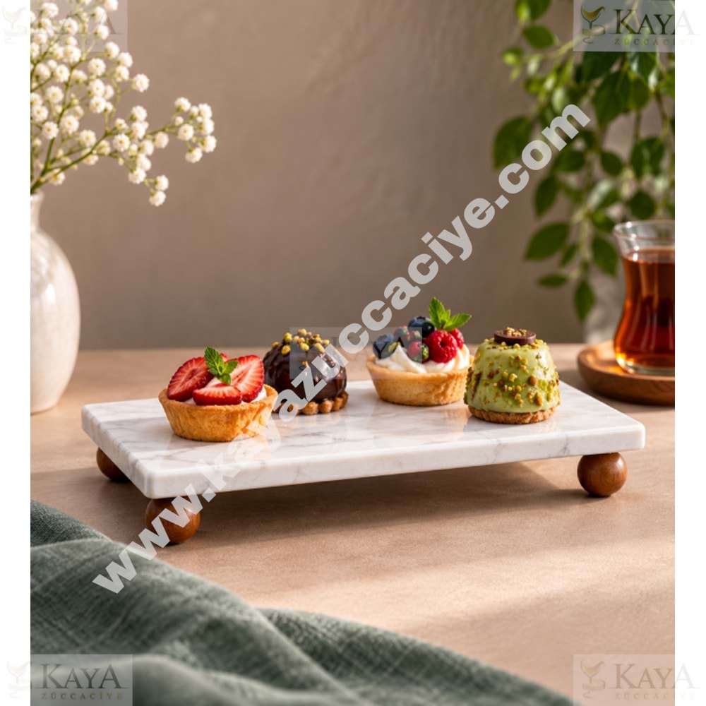 ADEN MERMER SUNUMLUK DİKDÖRTGEN MİSKET AYAKLI 30x15 CM 1*10