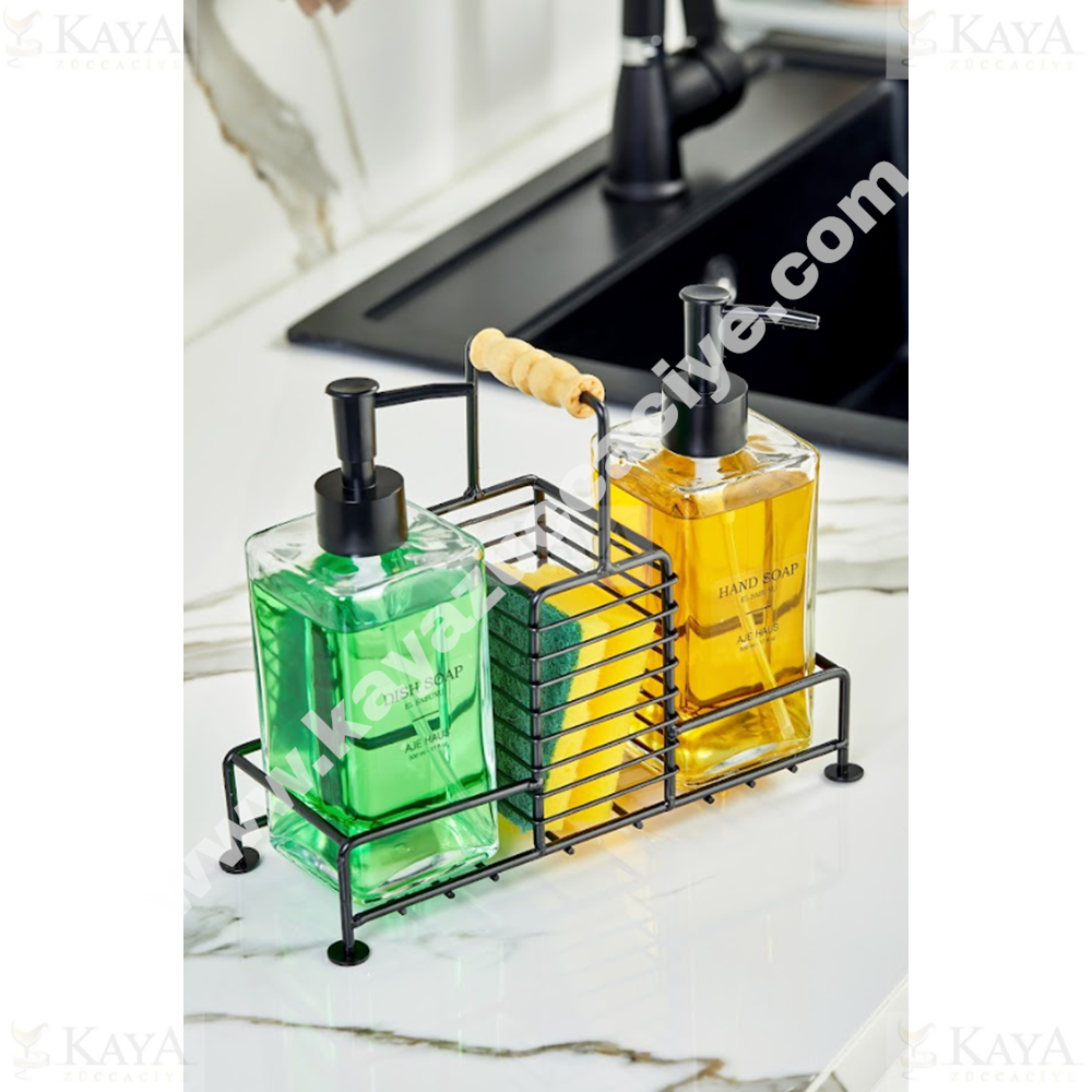 AJE CAM SIVI SABUNLUK SÜNGERLİKLİ 2 Lİ METAL STANDLI 2004 1*12