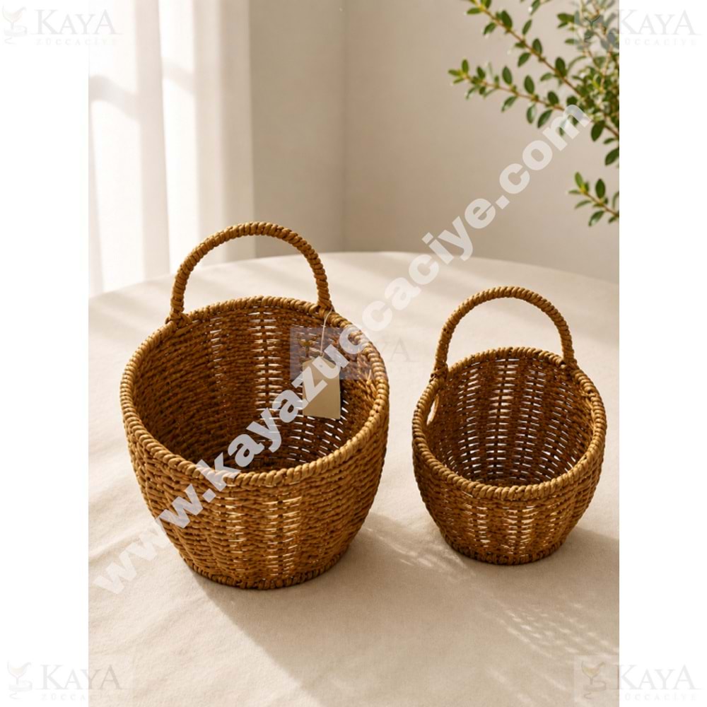 AJE HASIR SEPET RATTAN GÖRÜNÜMLÜ 2 Lİ ASILABİLİR 11-14 CM 1*80