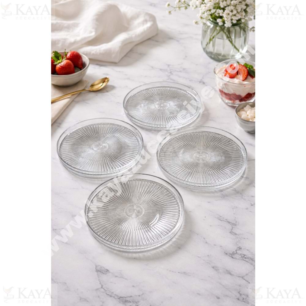 ALN EKS CAM DİK KENAR TATLI TABAĞI 16 CM SADE 6 LI EKS-1009 1*6