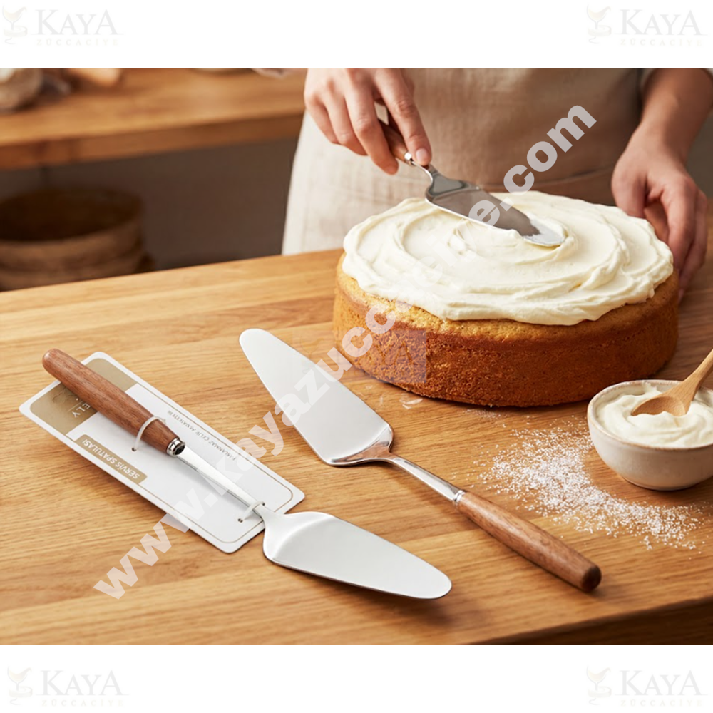 BZD IVORY ÇELİK SERVİS SPATULASI AHŞAP SAPLI 29 CM 1*6