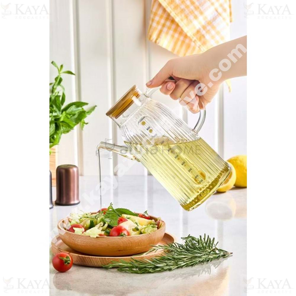 ALİNA CAM BOROSİLİKAT YAĞLIK BAMBU KPK 1 LT METARUS 1*24