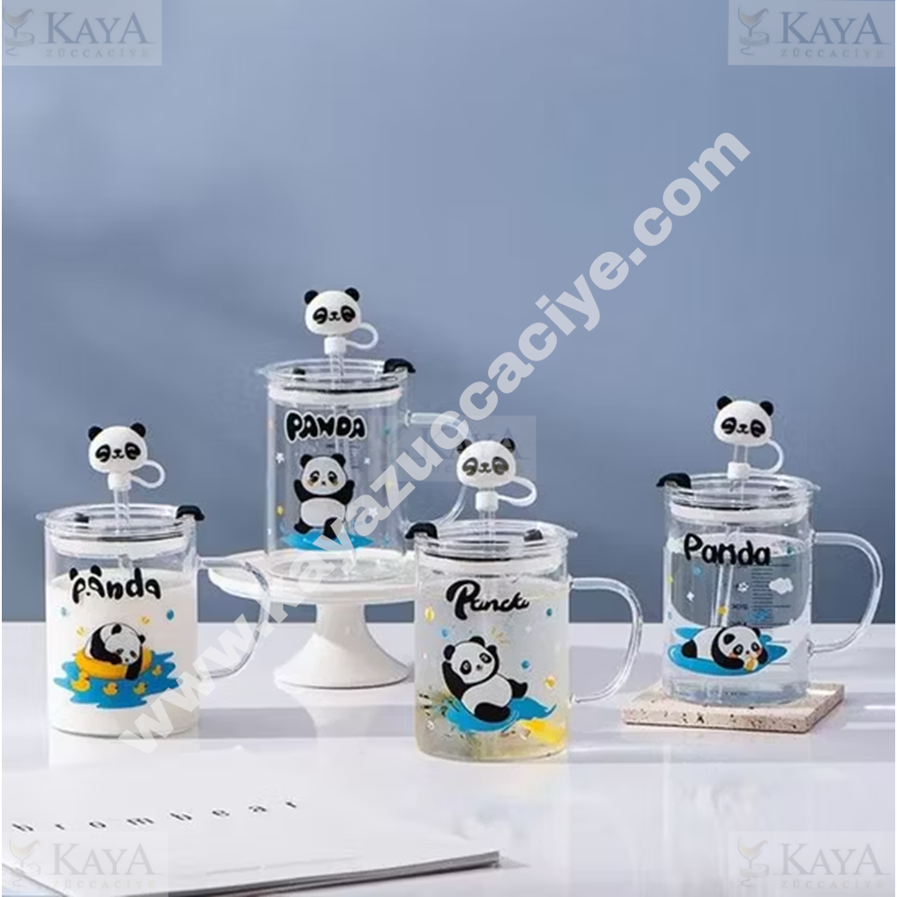 BY COMO KUPA CAM PİPETLİ PANDA FİGÜRLÜ 450 ML 1*48