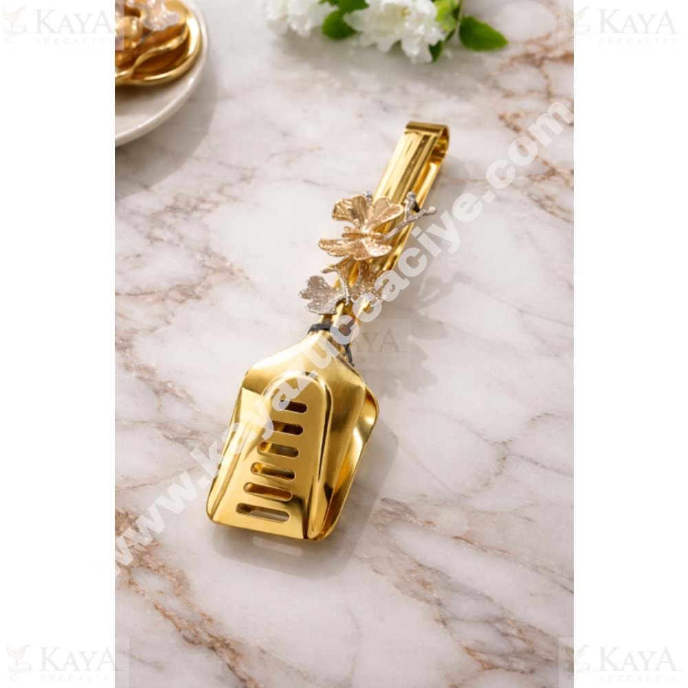 BZD IVORY SUNUM MAŞASI GOLD KELEBEK FİGÜRLÜ 1*60