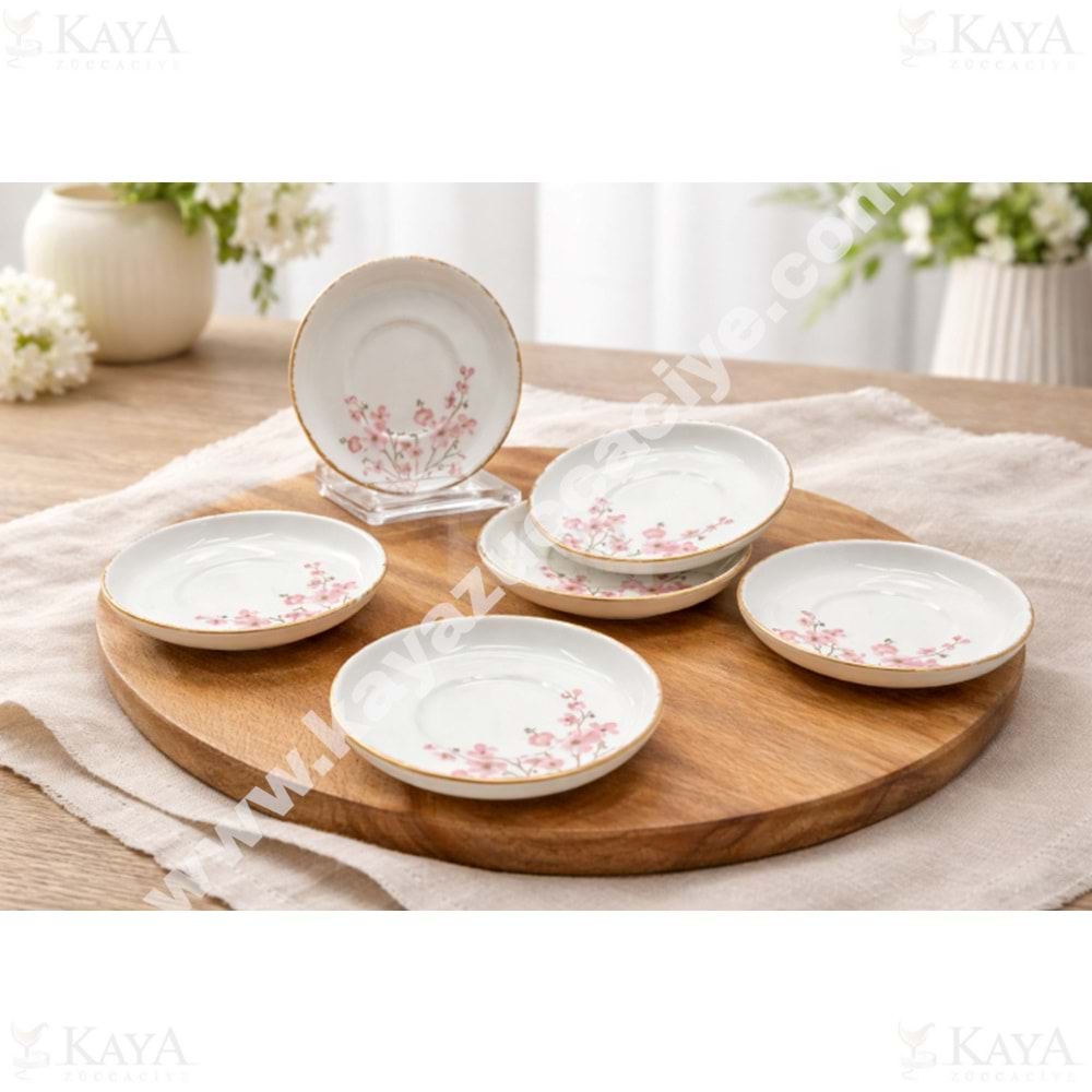 ALİNA HOME PEMBE SAKURA MODEL ÇAY TABAĞI 1*60