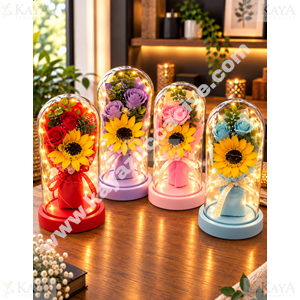 MTR FANUS GÜL VE PAPATYA BUKETİ IŞIKLI VE PİLLİ 20 CM 1*36