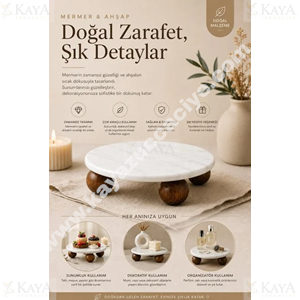 ADEN MERMER SUNUMLUK YUVARLAK TOP AYAKLI 20 CM 1*10