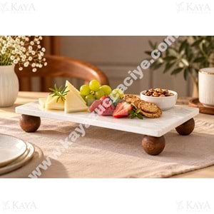 ADEN MERMER SUNUMLUK DİKDÖRTGEN TOP AYAKLI 24x12 CM 1*12
