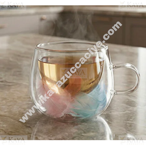 BY COMO CİDARLI RENKLİ TÜYLÜ CAM BARDAK 200 ML 1*60