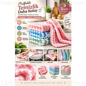 ENF TEMİZLİK BEZİ MİKROFİBER 3 LÜ 1*12