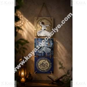 GLS İPLİ 3 LÜ AHŞAP DUVAR SÜSÜ 15x15 CM 1*20