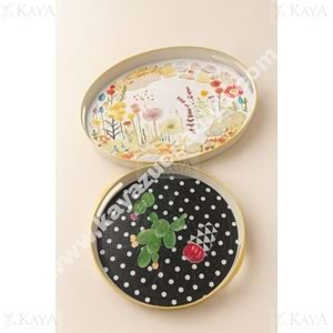 İSRA LÜX BEYAZ 2 Lİ OVAL ADA DESENLİ 42x32-30x30 CM TEPSİ 1*18