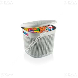 ÜÇSAN KAPAKLI SEPET DAMLA DESEN 320X305X280 MM 1*6