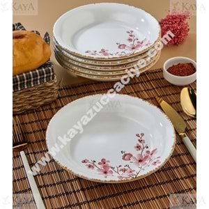 ALİNA HOME PEMBE SAKURA YUVARLAK YEMEK TABAĞI 20 CM 1*12
