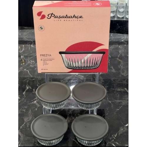 PAŞABAHÇE KASE KAPAKLI FREZYA KASE 4 LÜ 1*6