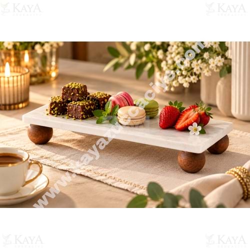 ADEN MERMER SUNUMLUK DİKDÖRTGEN TOP AYAKLI 30x15 CM 1*10