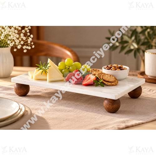 ADEN MERMER SUNUMLUK DİKDÖRTGEN TOP AYAKLI 24x12 CM 1*12