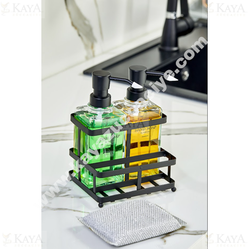 AJE CAM SIVI SABUNLUK SÜNGERLİKLİ 2 Lİ METAL STANDLI 2003 1*12
