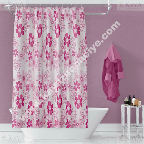 SERMAT GÜNCE BANYO PERDESİ ÇİFT KANAT 2x100x200 CM 1*20