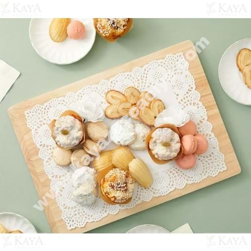 BZD IVORY DANTEL SUNUMLUK DİKDÖRTGEN DANTEL 36 LI 19x30 CM 1*12