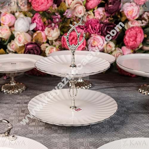 DRT KATLI KURABİYELİK IŞIL MODEL PLATİN YALDIZLI 27x27 CM 1*12