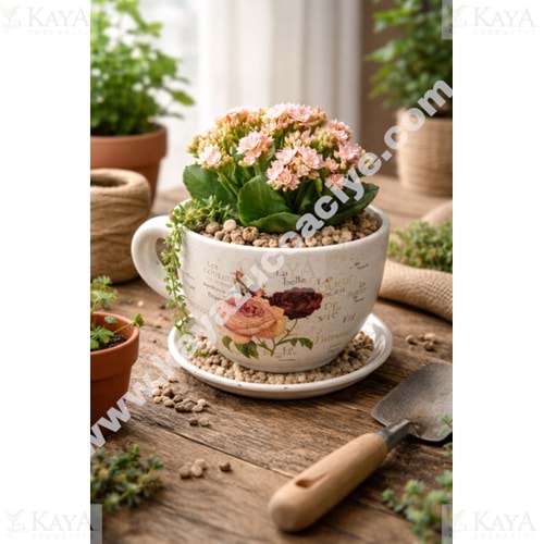 EGE ÇİÇEK SAKSISI SERAMİK KUPA MODEL 15 CM 1*24