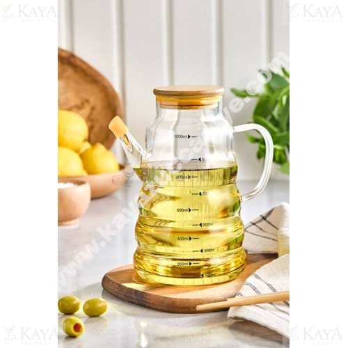 ALİNA CAM BOROSİLİKAT YAĞLIK BAMBU KPK 1 LT CEMRE 1*24