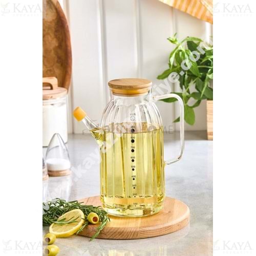 ALİNA CAM BOROSİLİKAT YAĞLIK BAMBU KPK 1 LT ADA 1*24