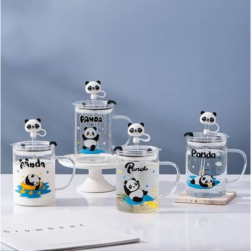 BY COMO KUPA CAM PİPETLİ PANDA FİGÜRLÜ 450 ML 1*48