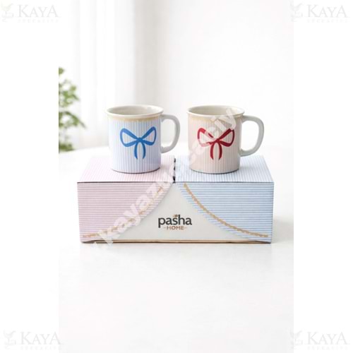 PASHA PORSELEN KUPA SETİ RİBBON 2 Lİ 1*12