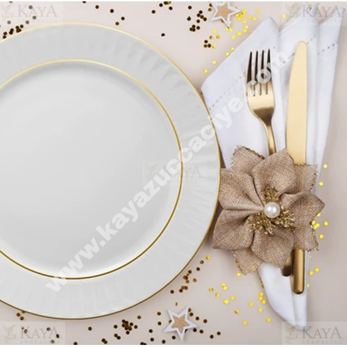 GÜRAL PORSELEN SEDEF 20 CM DÜZ TABAK MAT YALDIZ 1*12